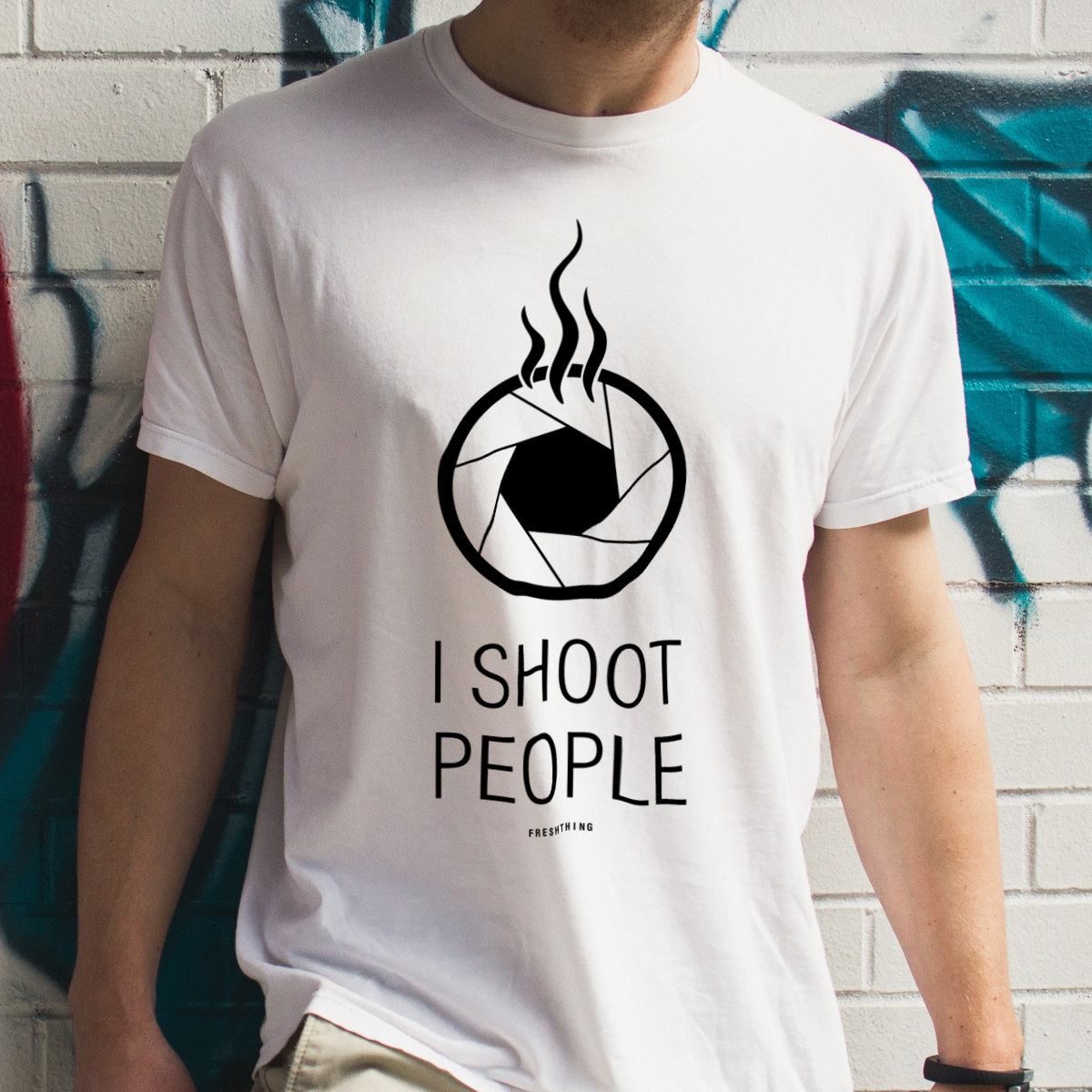 I Shoot People - Męska Koszulka Biała
