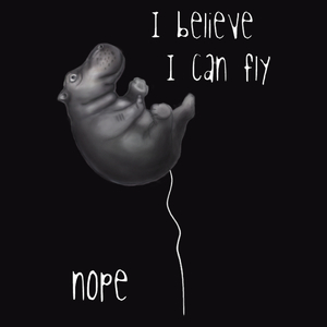 I believe I can fly - hipopotam - Męska Koszulka Czarna