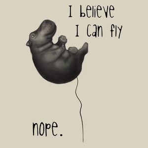I believe I can fly - hipopotam - Torba Na Zakupy Natural