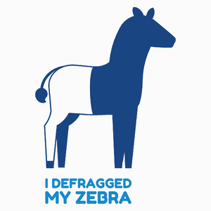 I defragged my zebra - Poduszka Biała