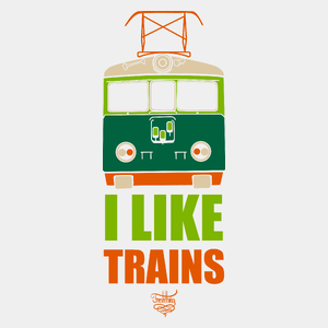 I like trains - Męska Koszulka Biała