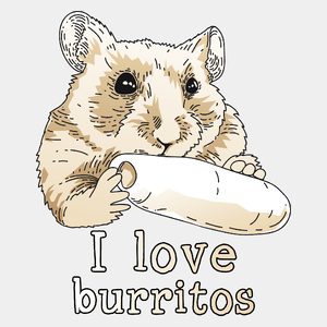 I love Burritos - Męska Koszulka Biała