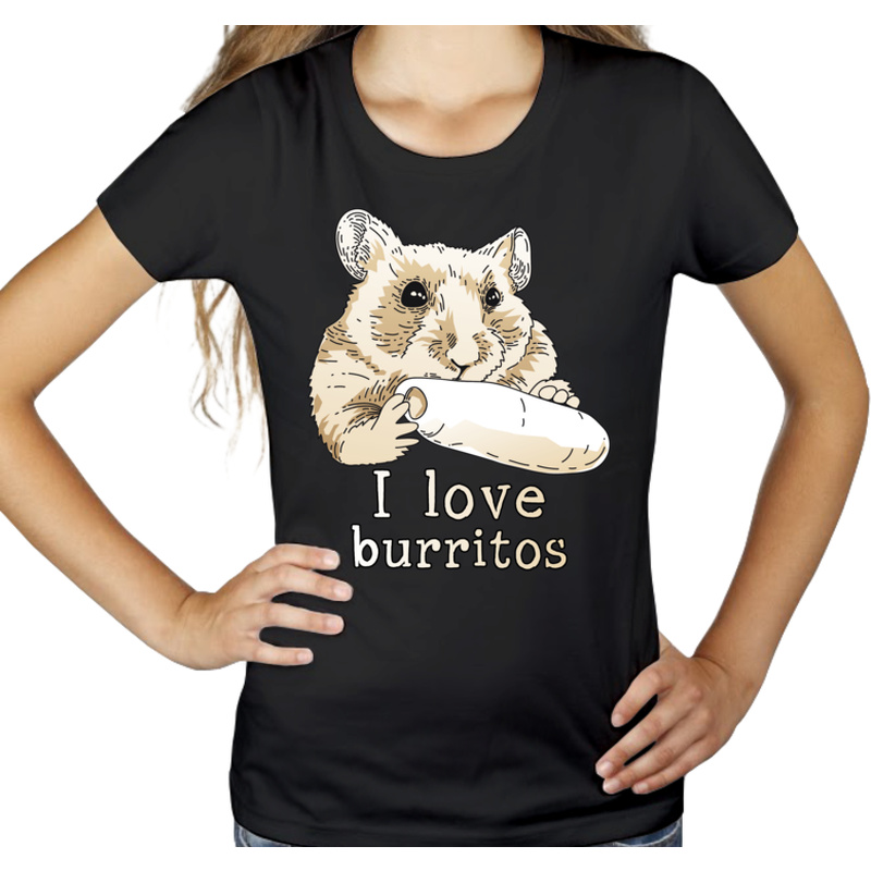 I love Burritos - Damska Koszulka Czarna