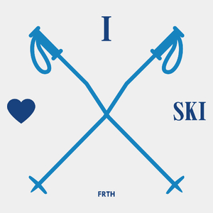 I love ski - Męska Koszulka Biała