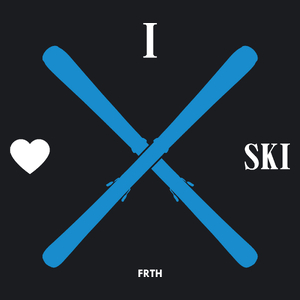 I love ski - Damska Koszulka Czarna