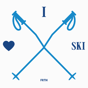I love ski - Poduszka Biała