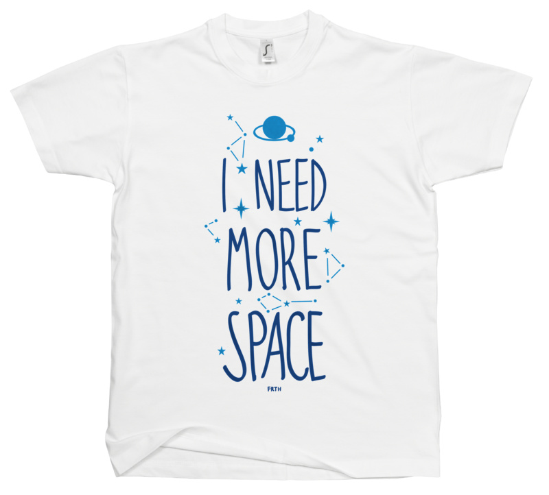 I need more space - Męska Koszulka Biała