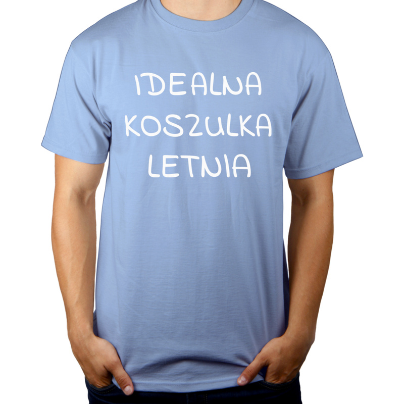 Idealna Koszulka Letnia - Męska Koszulka Błękitna