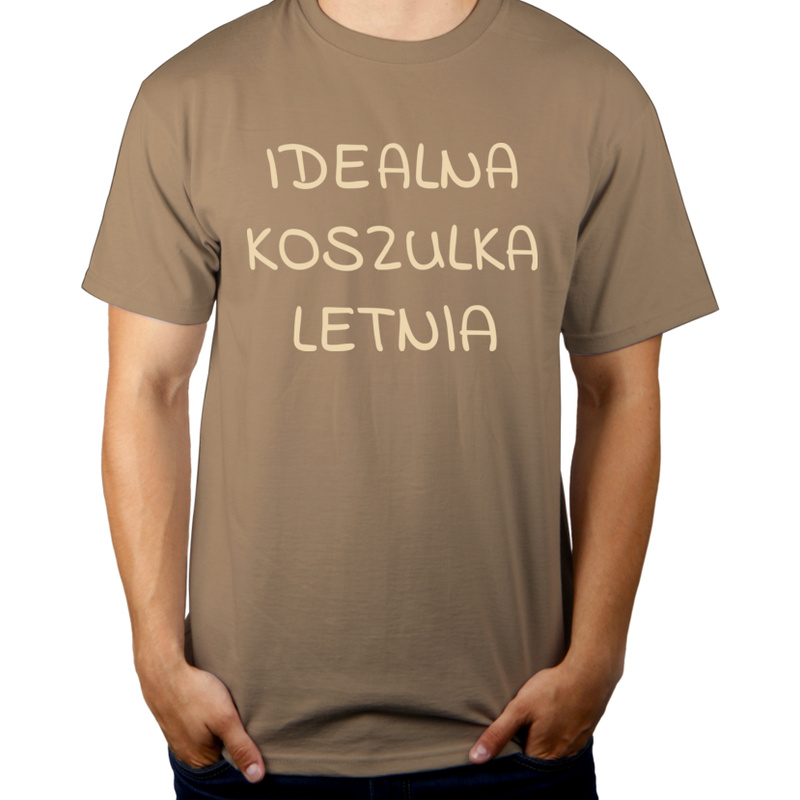 Idealna Koszulka Letnia - Męska Koszulka Jasno Szara