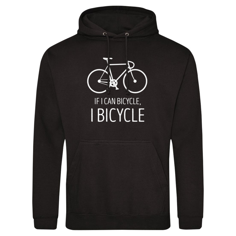 If I can bicycle, I bicycle - Męska Bluza z kapturem Czarna