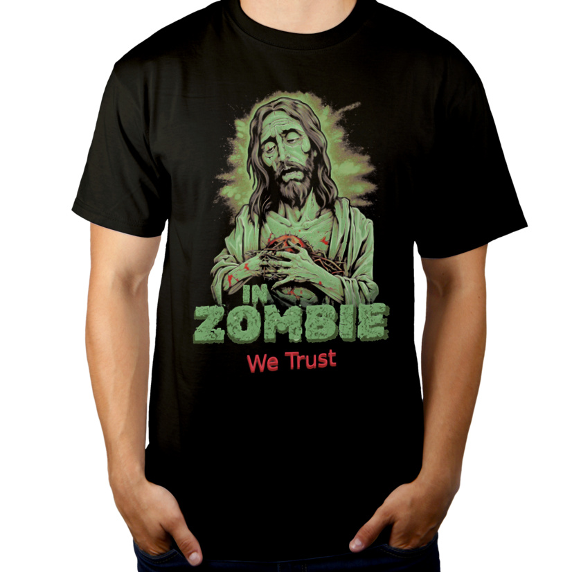 In Zombie We Trust - Męska Koszulka Czarna