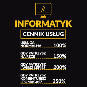 Informatyk - Cennik Usług - Męska Bluza Czarna