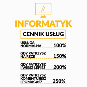 Informatyk - Cennik Usług - Poduszka Biała