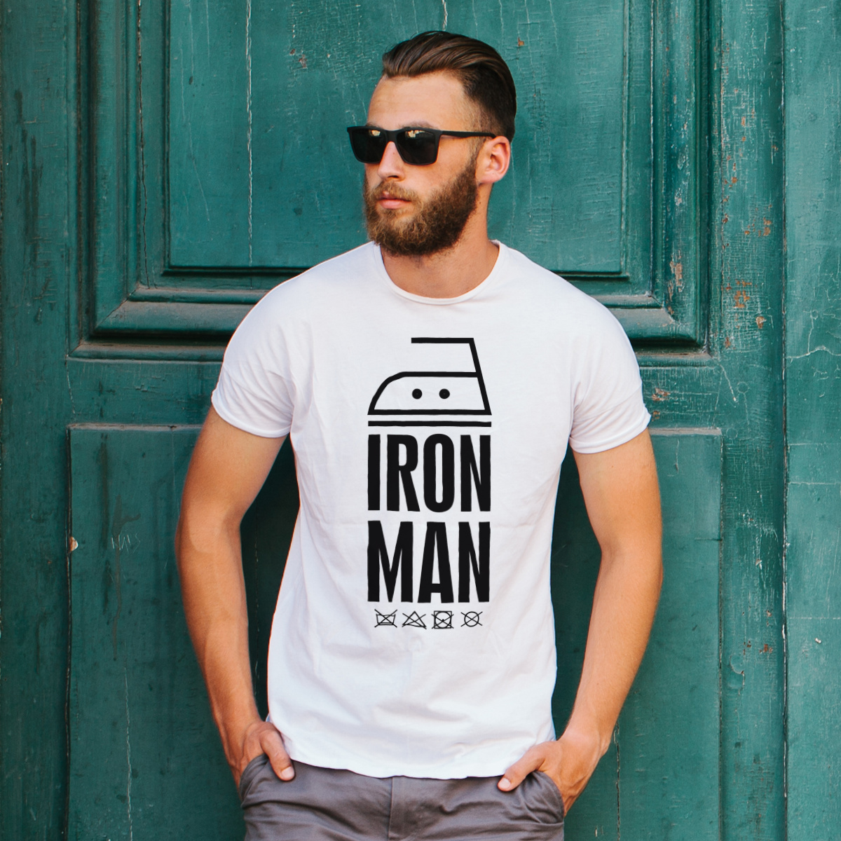 Iron Man - Męska Koszulka Biała
