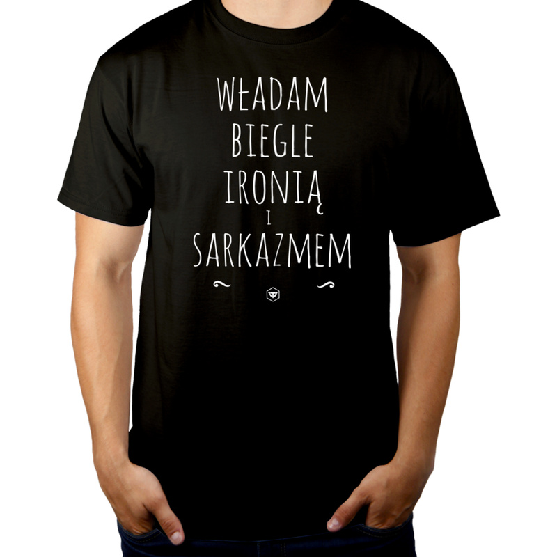 Ironia i Sarkazm - Męska Koszulka Czarna