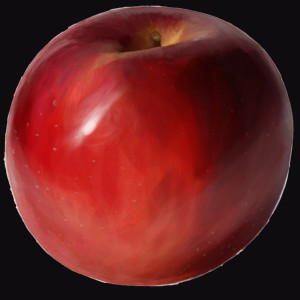 Jabłko - Męska Koszulka Czarna