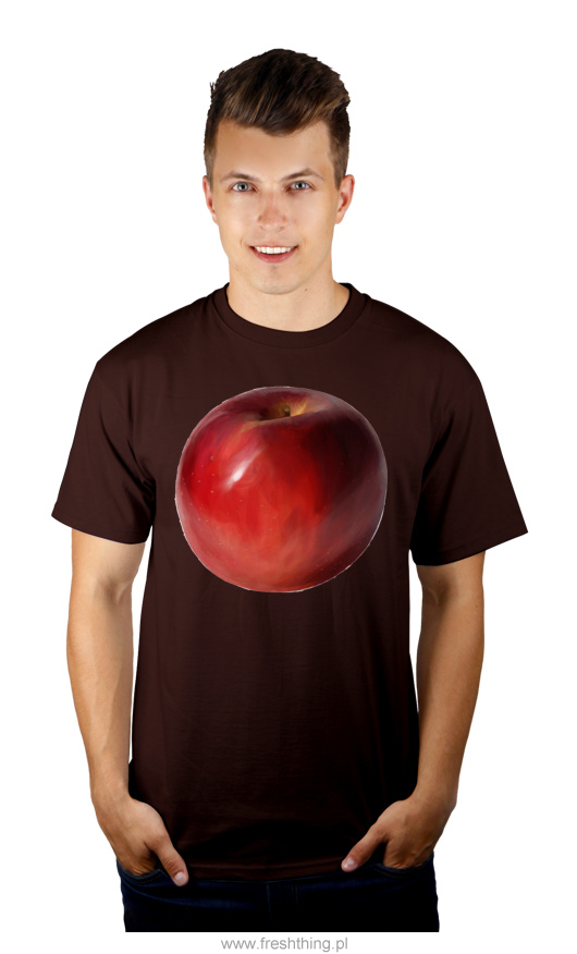 Jabłko - Męska Koszulka Czekoladowa