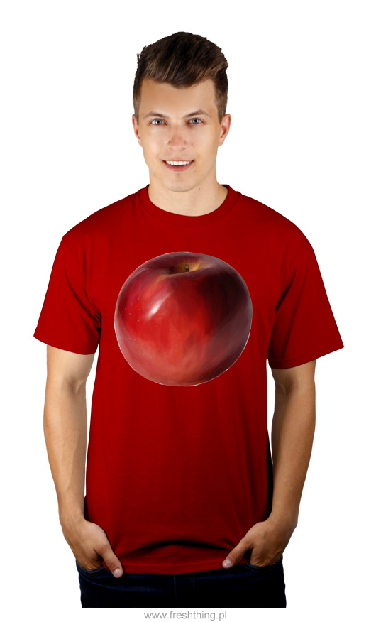 Jabłko - Męska Koszulka Czerwona