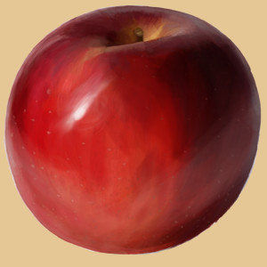 Jabłko - Męska Koszulka Piaskowa