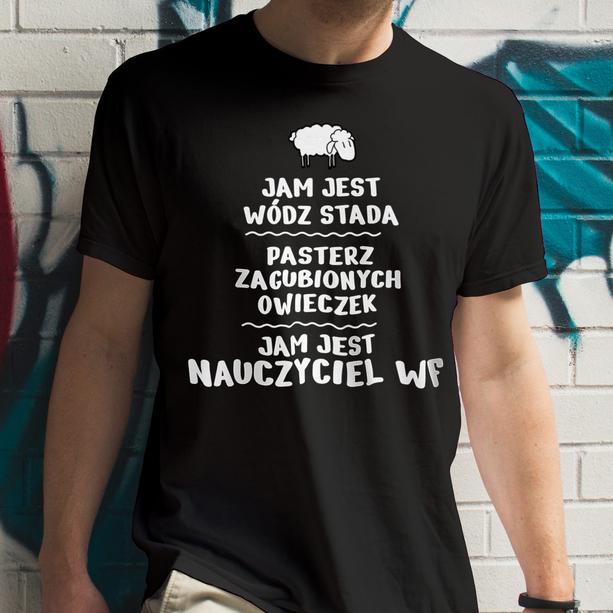 Jam Jest Nauczyciel Wf Wódz Stada - Męska Koszulka Czarna