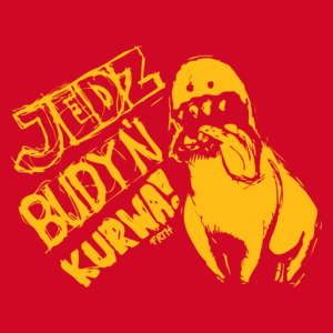 Jedz Budyń K*rwa - Męska Koszulka Czerwona