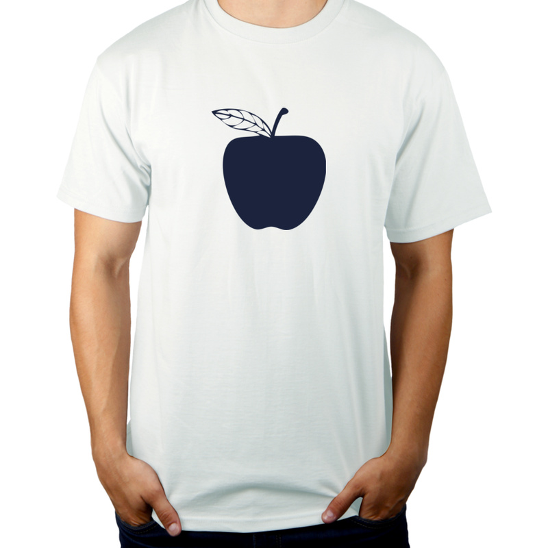 Jedz jabłka - Męska Koszulka Biała