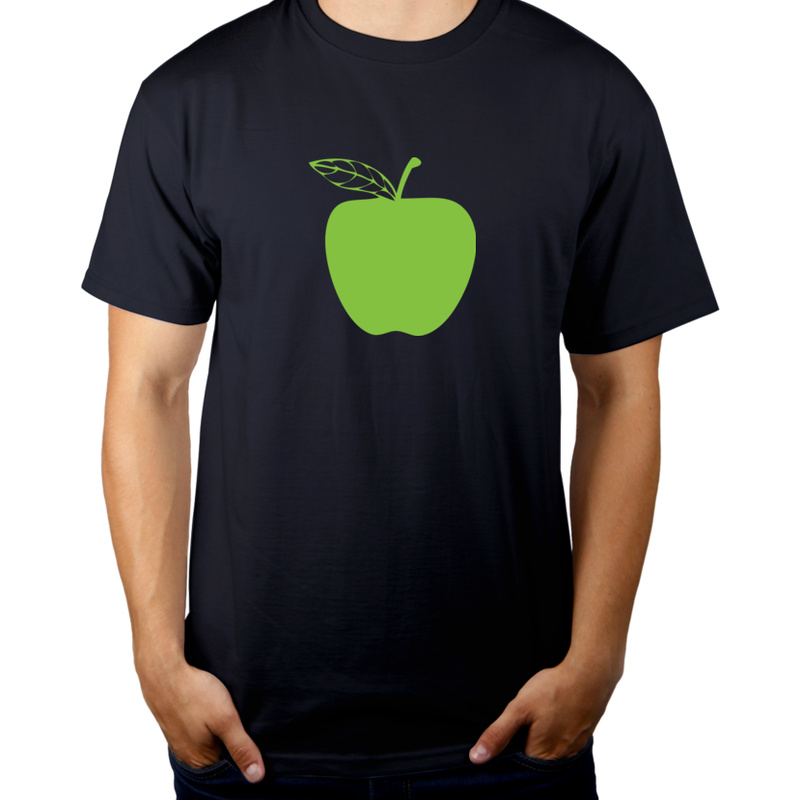 Jedz jabłka - Męska Koszulka Ciemnogranatowa