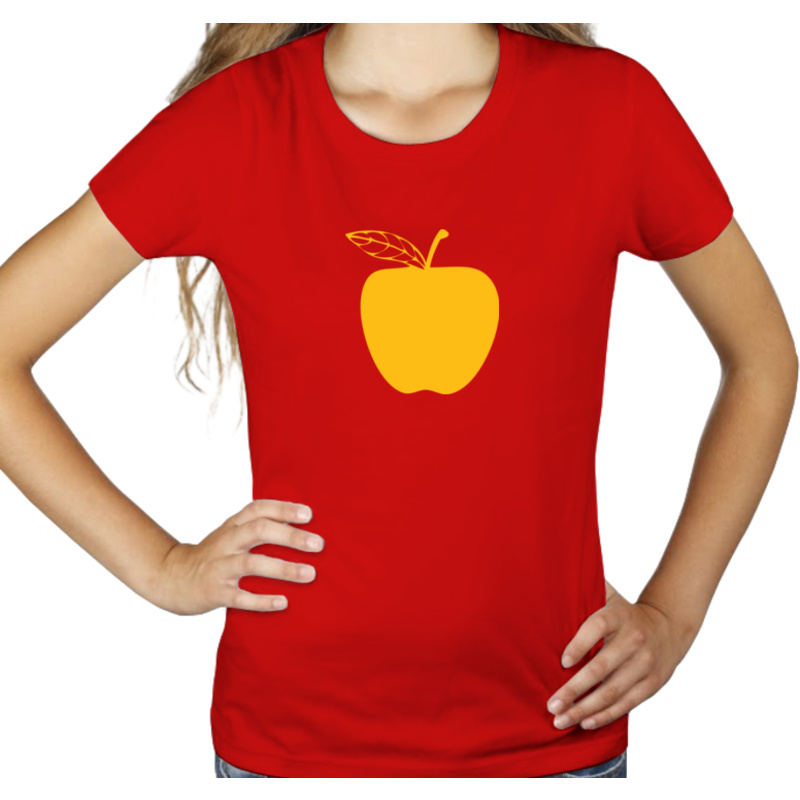 Jedz jabłka - Damska Koszulka Czerwona