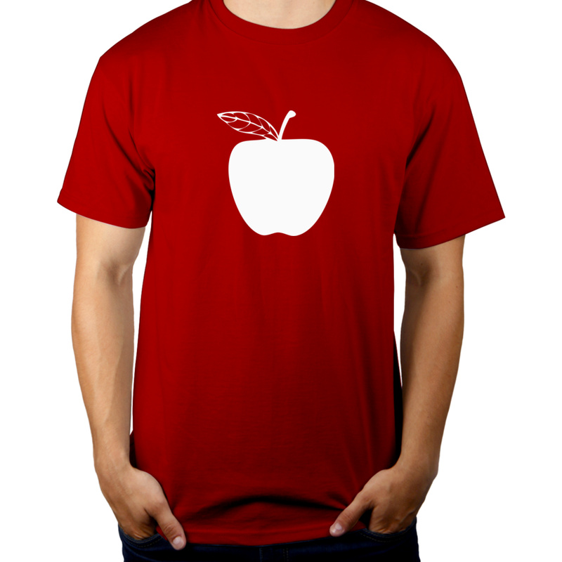 Jedz jabłka - Męska Koszulka Czerwona