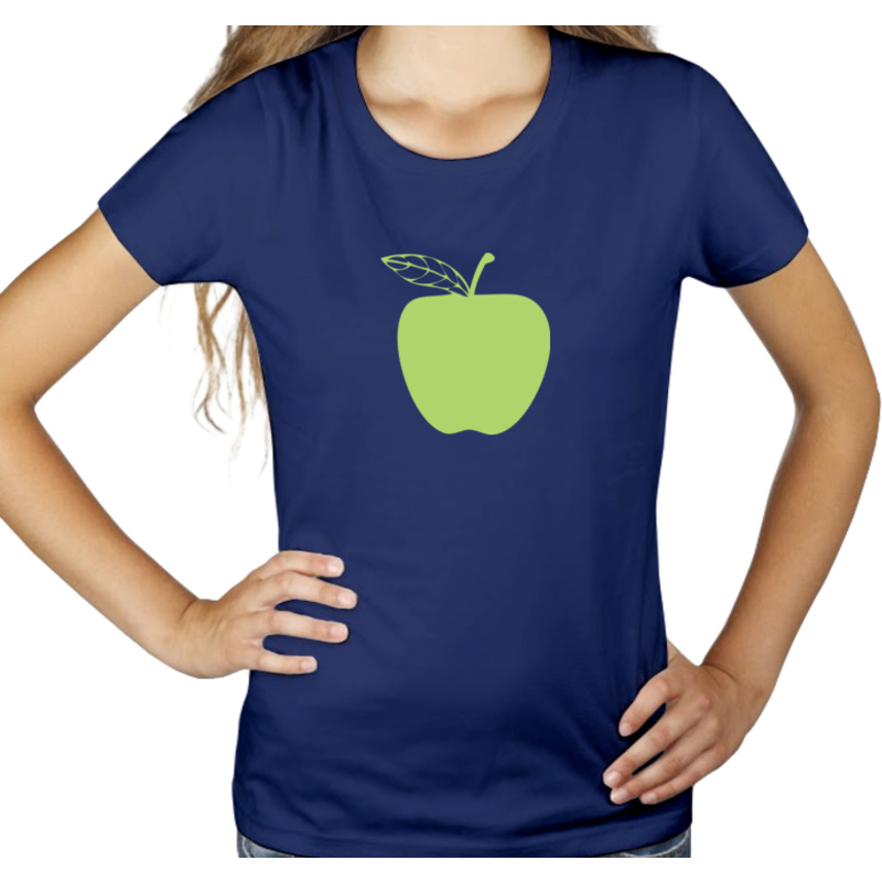 Jedz jabłka - Damska Koszulka Granatowa