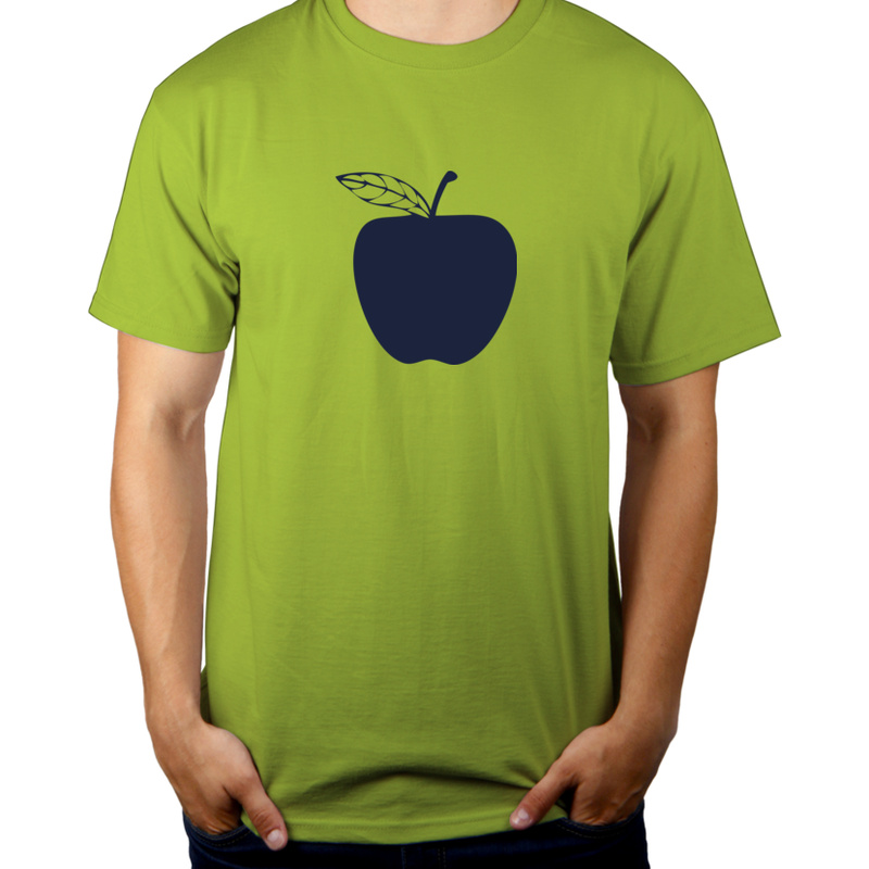 Jedz jabłka - Męska Koszulka Jasno Zielona