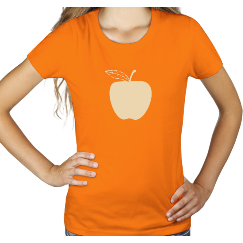 Jedz jabłka - Damska Koszulka Pomarańczowa