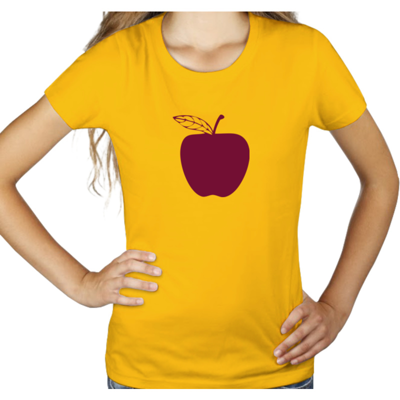 Jedz jabłka - Damska Koszulka Żółta