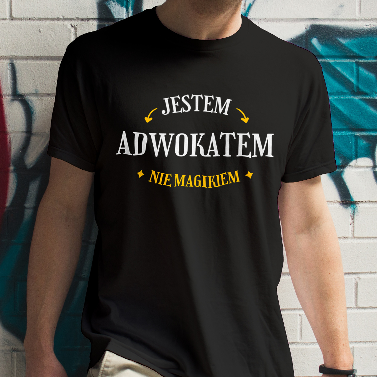 Jestem Adwokatem Nie Magikiem - Męska Koszulka Czarna