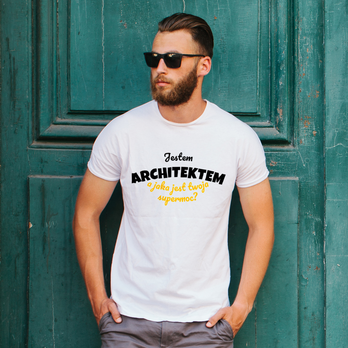 Jestem Architektem - Jaka Jest Twoja Supermoc - Męska Koszulka Biała