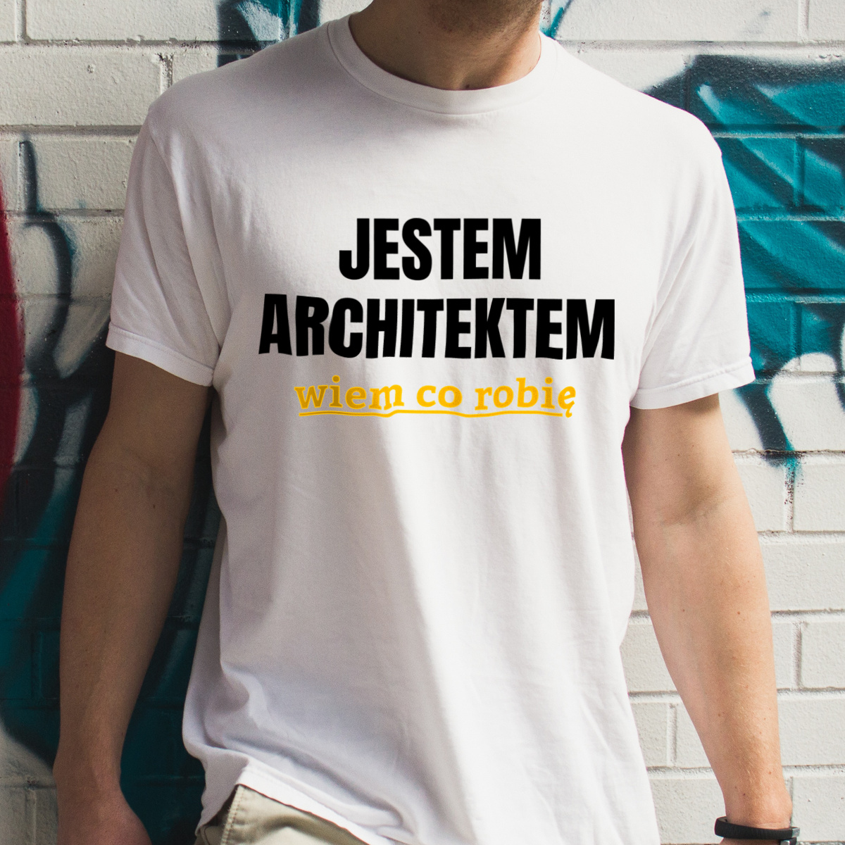 Jestem Architektem Wiem Co Robię - Męska Koszulka Biała