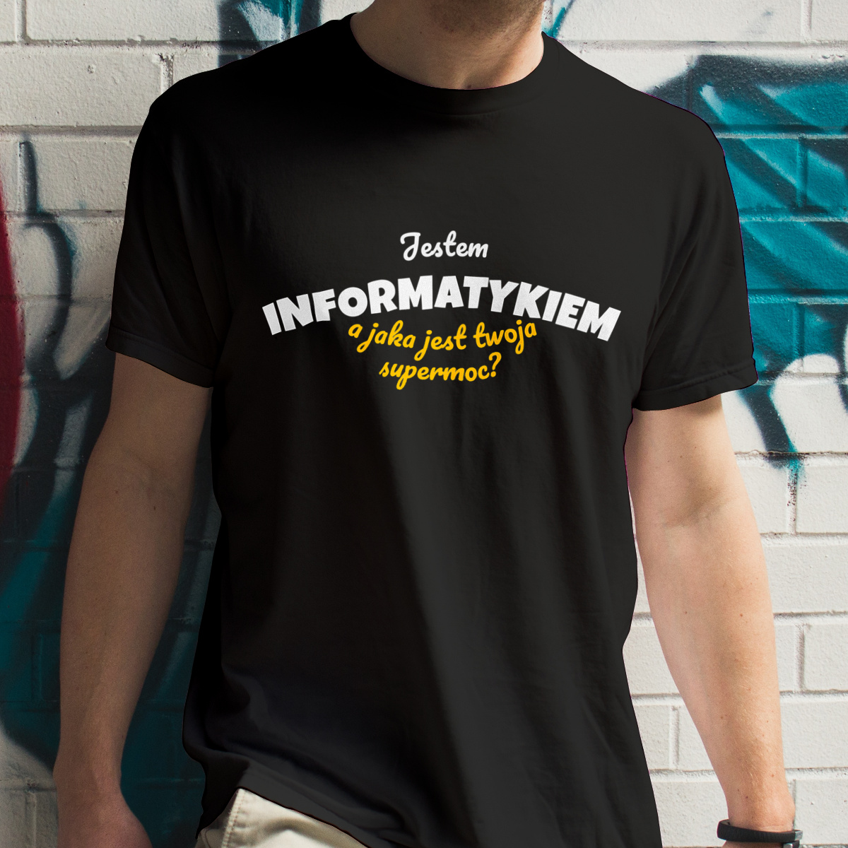 Jestem Informatykiem - Jaka Jest Twoja Supermoc - Męska Koszulka Czarna