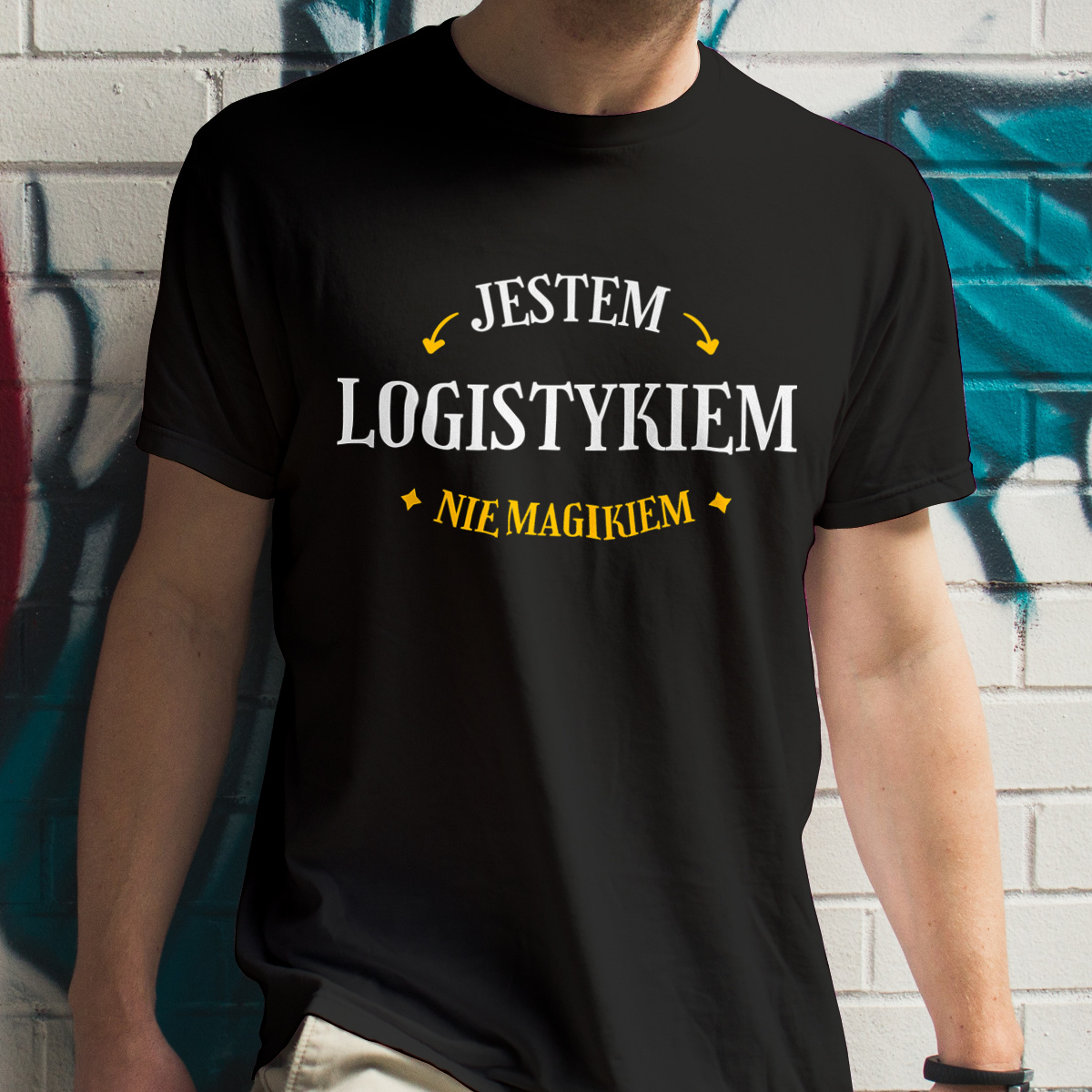 Jestem Logistykiem Nie Magikiem - Męska Koszulka Czarna