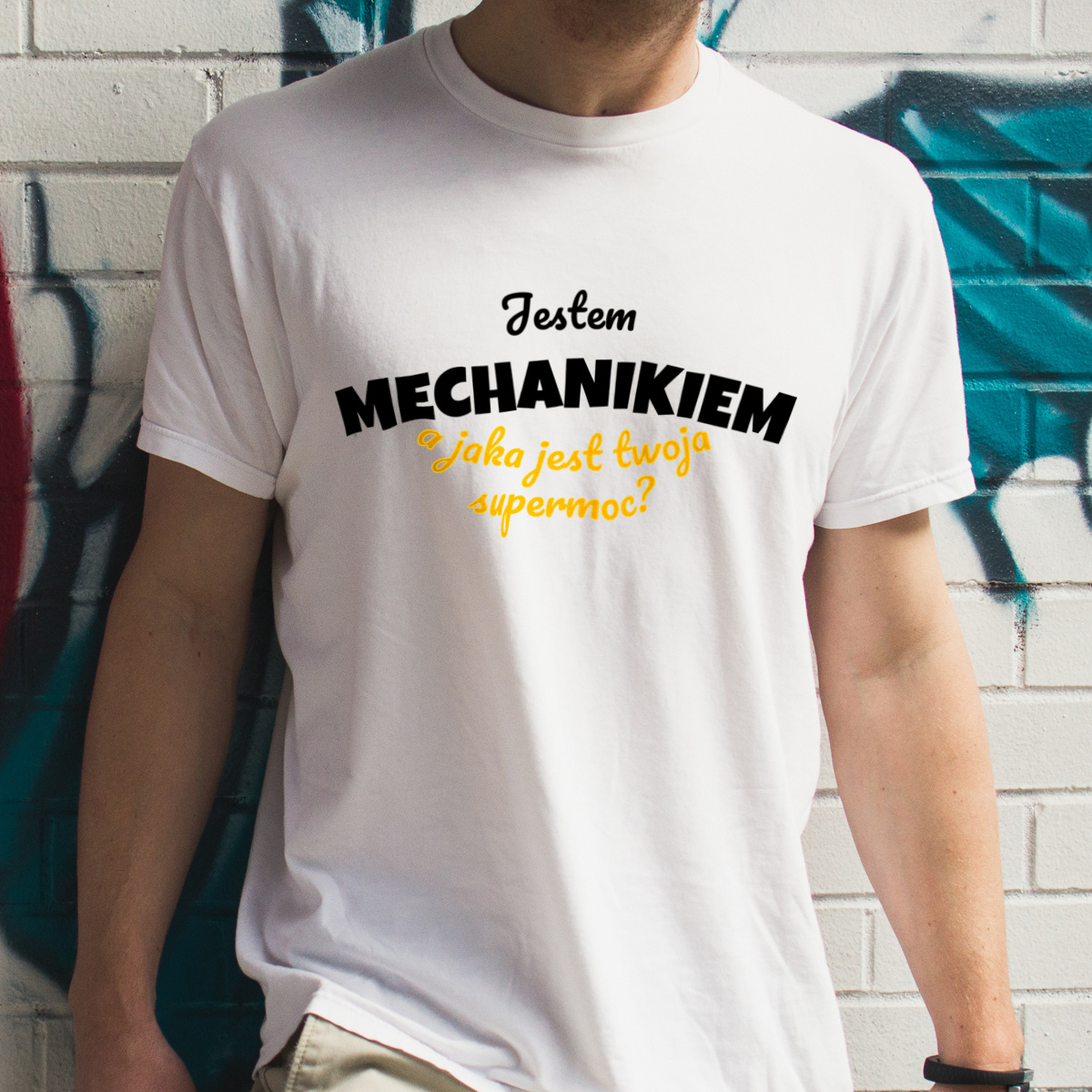 Jestem Mechanikiem - Jaka Jest Twoja Supermoc - Męska Koszulka Biała