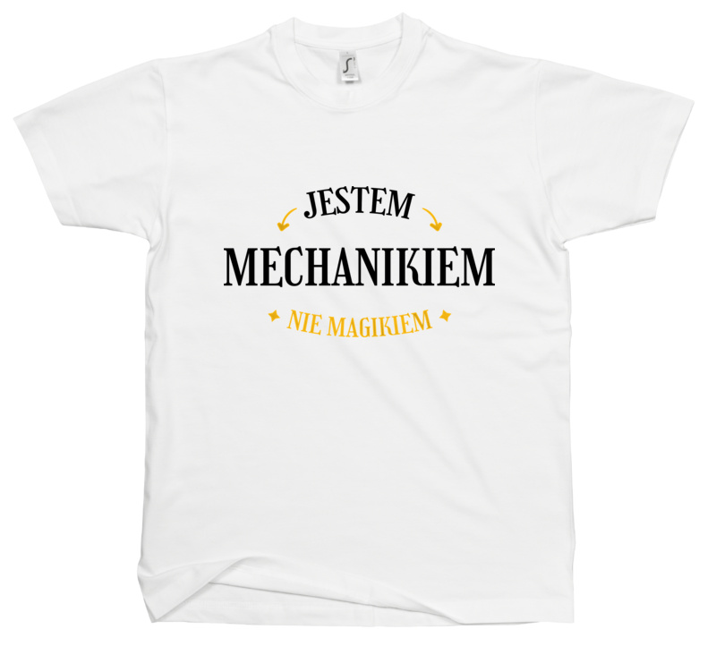 Jestem Mechanikiem Nie Magikiem - Męska Koszulka Biała