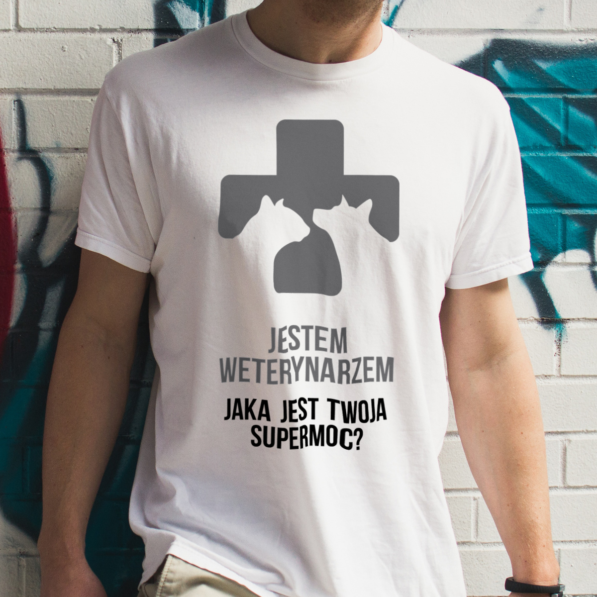 Jestem Weterynarzem - Jaka Jest Twoja Supermoc - Męska Koszulka Biała