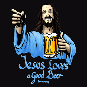 Jesus Loves Good Beer - Męska Bluza z kapturem Czarna