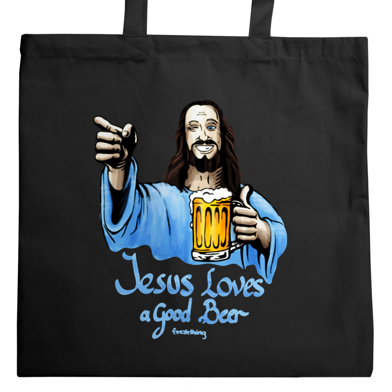 Jesus Loves Good Beer - Torba Na Zakupy Czarna