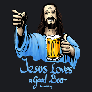 Jesus Loves Good Beer - Damska Koszulka Czarna