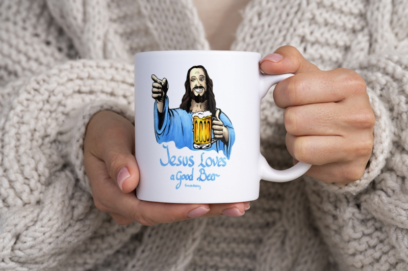 Jesus Loves Good Beer - Kubek Biały