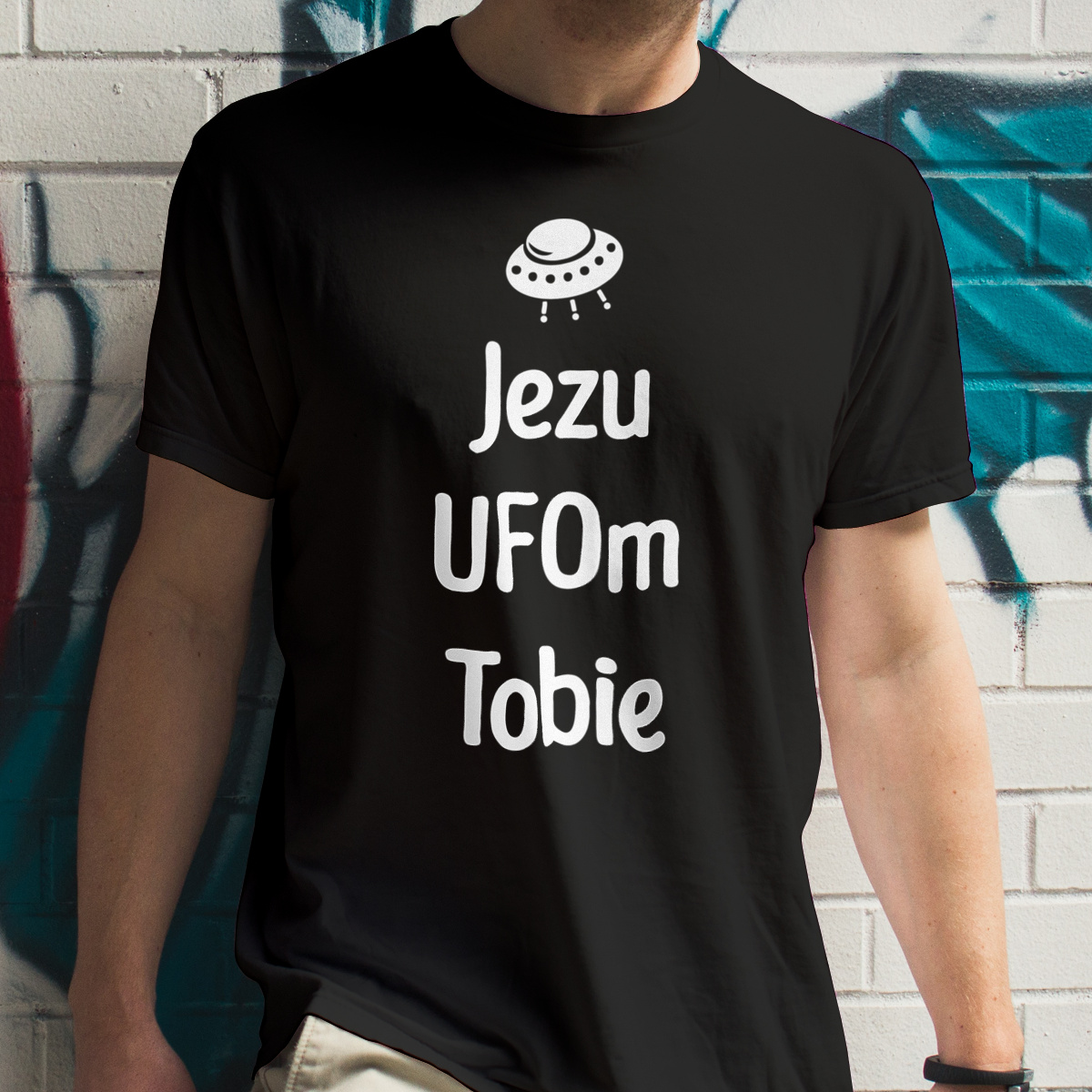 Jezu Ufom Tobie - Męska Koszulka Czarna