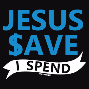 Jezus save I spend - Męska Bluza z kapturem Czarna