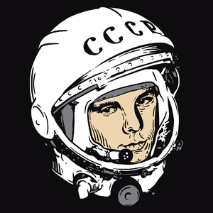 Jurij Gagarin - Męska Bluza z kapturem Czarna