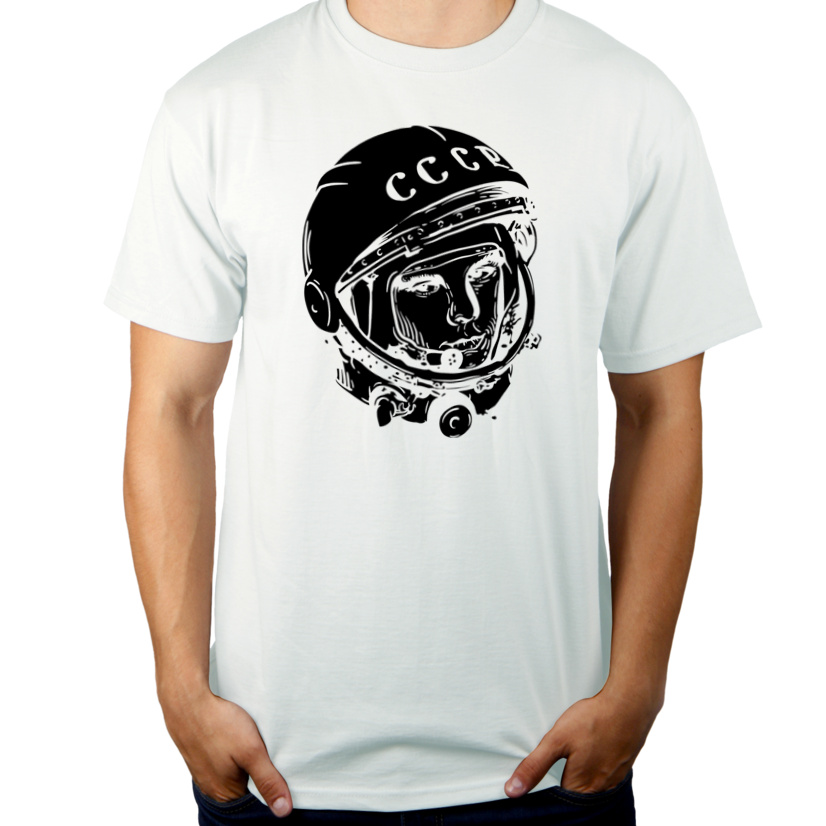 Jurij Gagarin - Męska Koszulka Biała