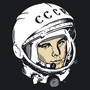 Jurij Gagarin - Damska Koszulka Czarna